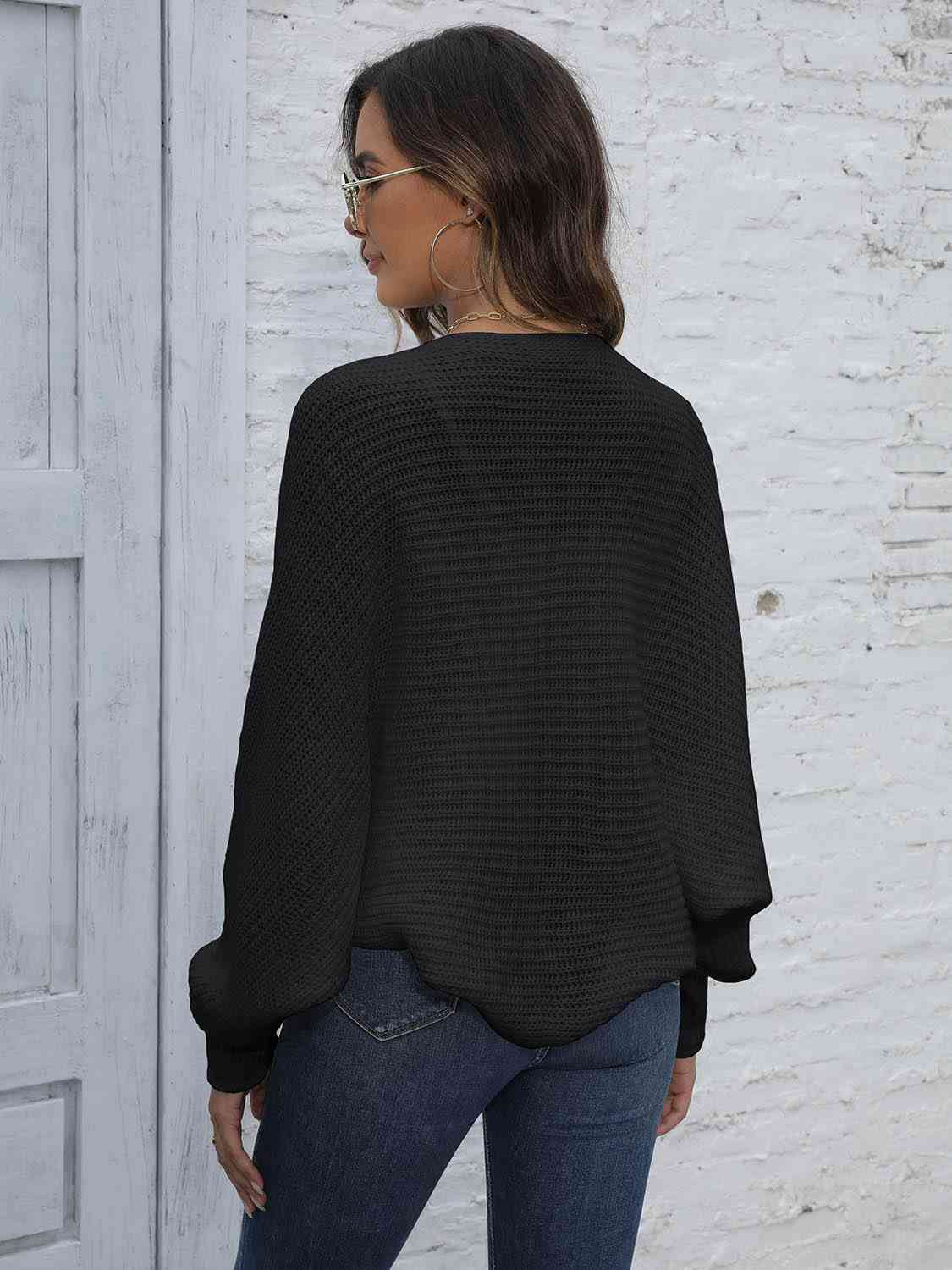 Maxct &Bat Sleeve Open Front Short Cardigan