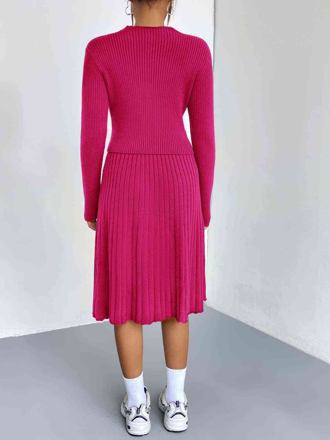 Maxct &Rib-Knit Sweater and Skirt Set - Image 3
