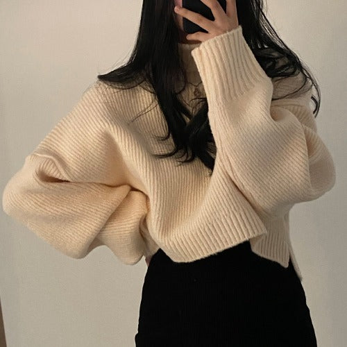 Maxct Dark Academia Oversized Crochet Knit Sweater