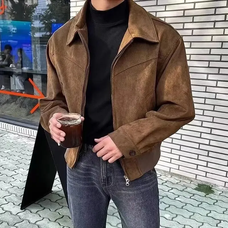 &LLYGE Vintage Loose Lapel Solid Jacket