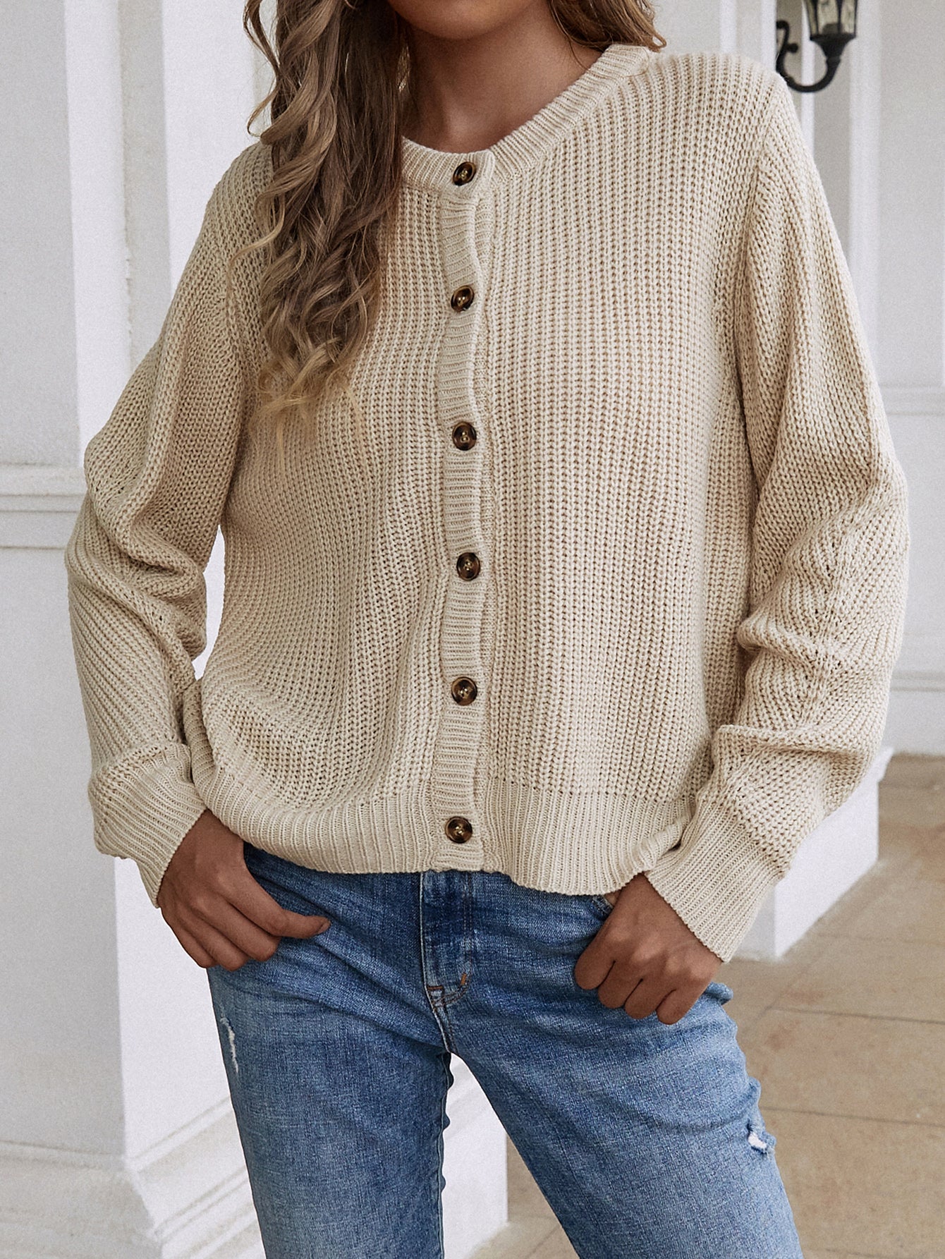 Maxct &Double Take Button Down Rib-Knit Reversible Sweater