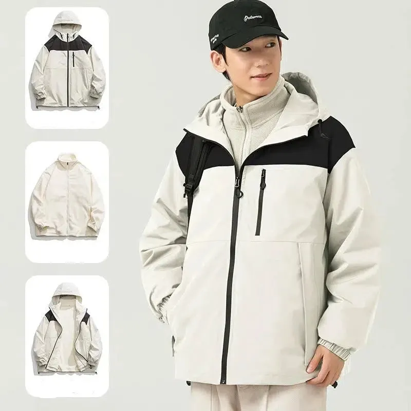 Maxct Two Piece Set Outdoor Fleece Hooded Jacket