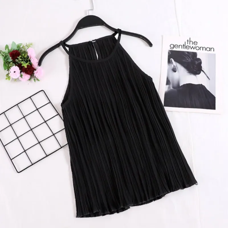 Maxct New Chiffon Tank Top Tees Women Loose Strapless Sexy Solid Elegant Tops