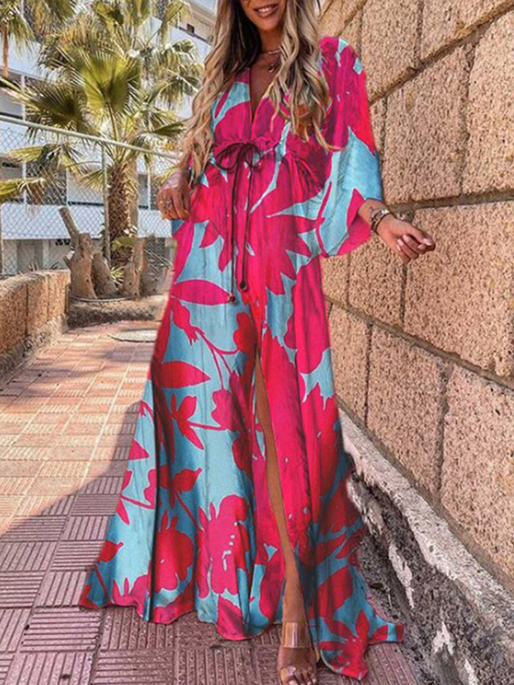 Printed Lace Beach Dress Maxct