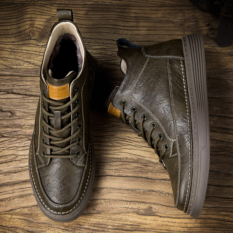 Men's Leather Motorcycle Boots - true deals club