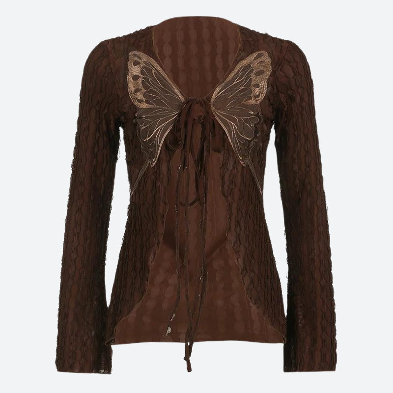 Maxct &Fairycore Butterfly Open Front Top