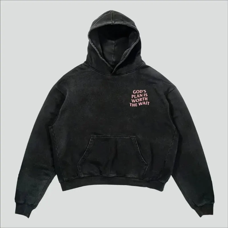 Maxct Autumn And Winter American Retro Letter Printing Harajuku Street Loose Hooded Female Y2K Punk Wind Loose Sweatshirt Men Shirt