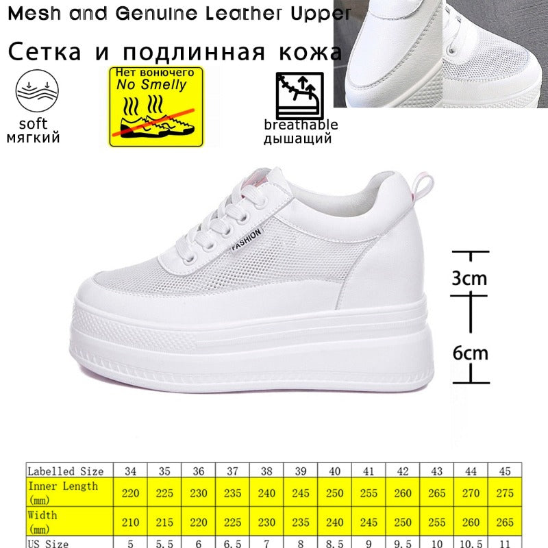 Women's 9cm Platform Wedges Closed Sneakers Maxct