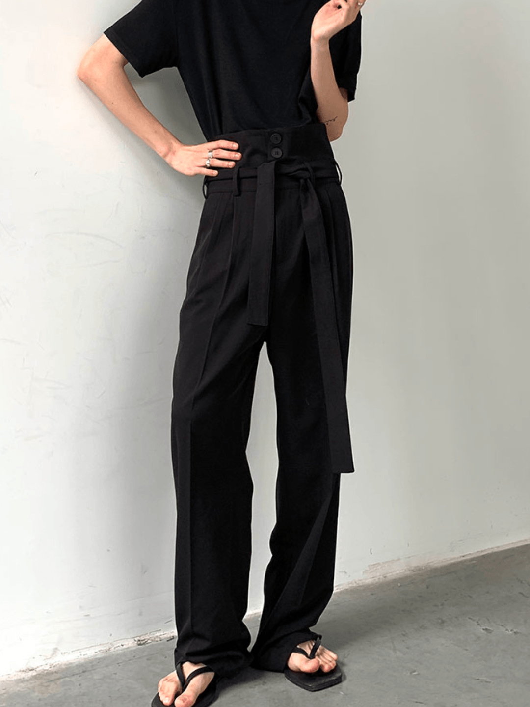 Maxct [COLN] high-waisted straight-leg pants NA321