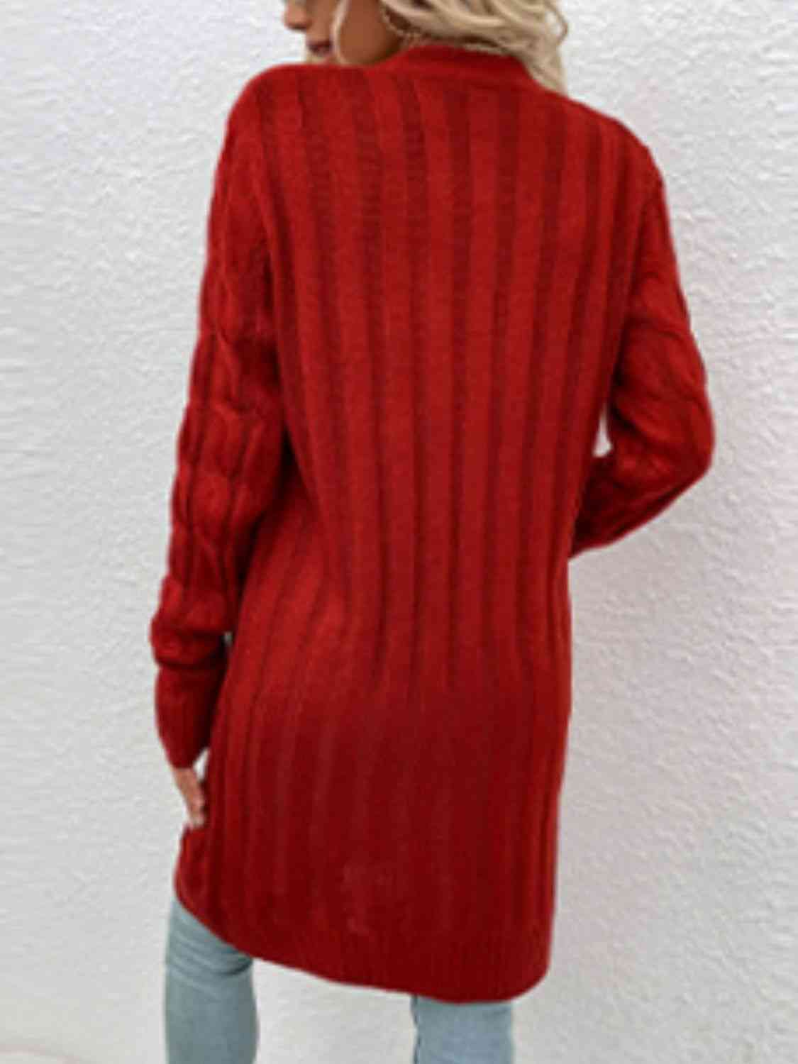 Maxct &Cable-Knit Button Down Cardigan with Pockets