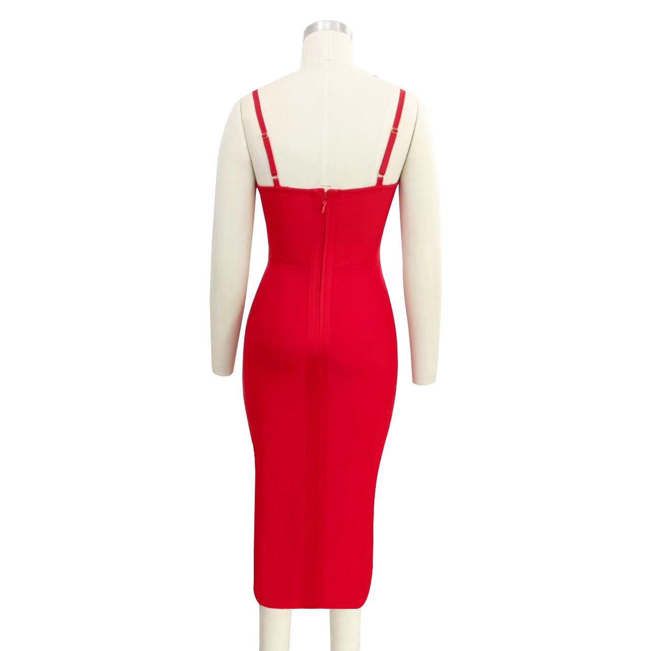 Maxct Women's Bandage Thai Strap Rhinestone Split Bandage Dress Sexy Banquet Dress - Image 16