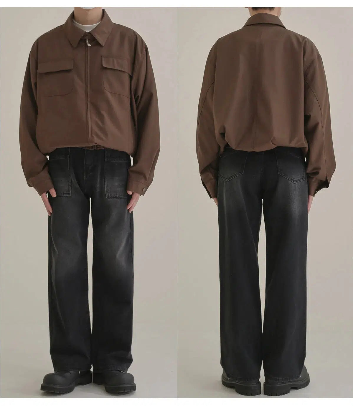 Maxct Retro Lapel Zip Bomber Jacket