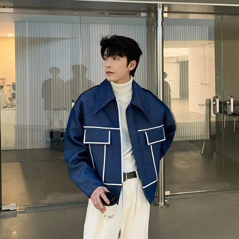 Maxct Stitching Pocket Design Zip Bomber Jacket
