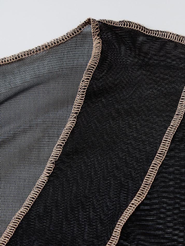 Maxct Mesh Long Sleeve Crop Blouse