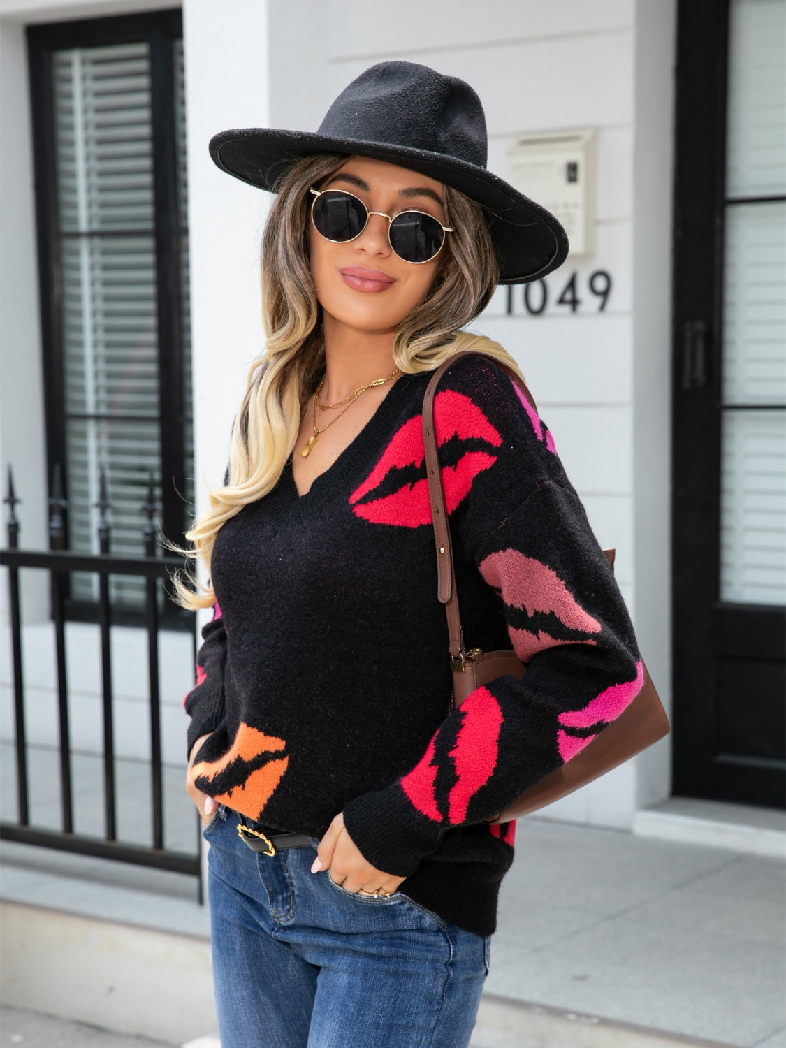 Maxct &Lip V-Neck Drop Shoulder Sweater