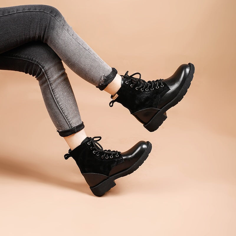 Women's Martin Boots Lace Up Short Boots Handmade Maxct