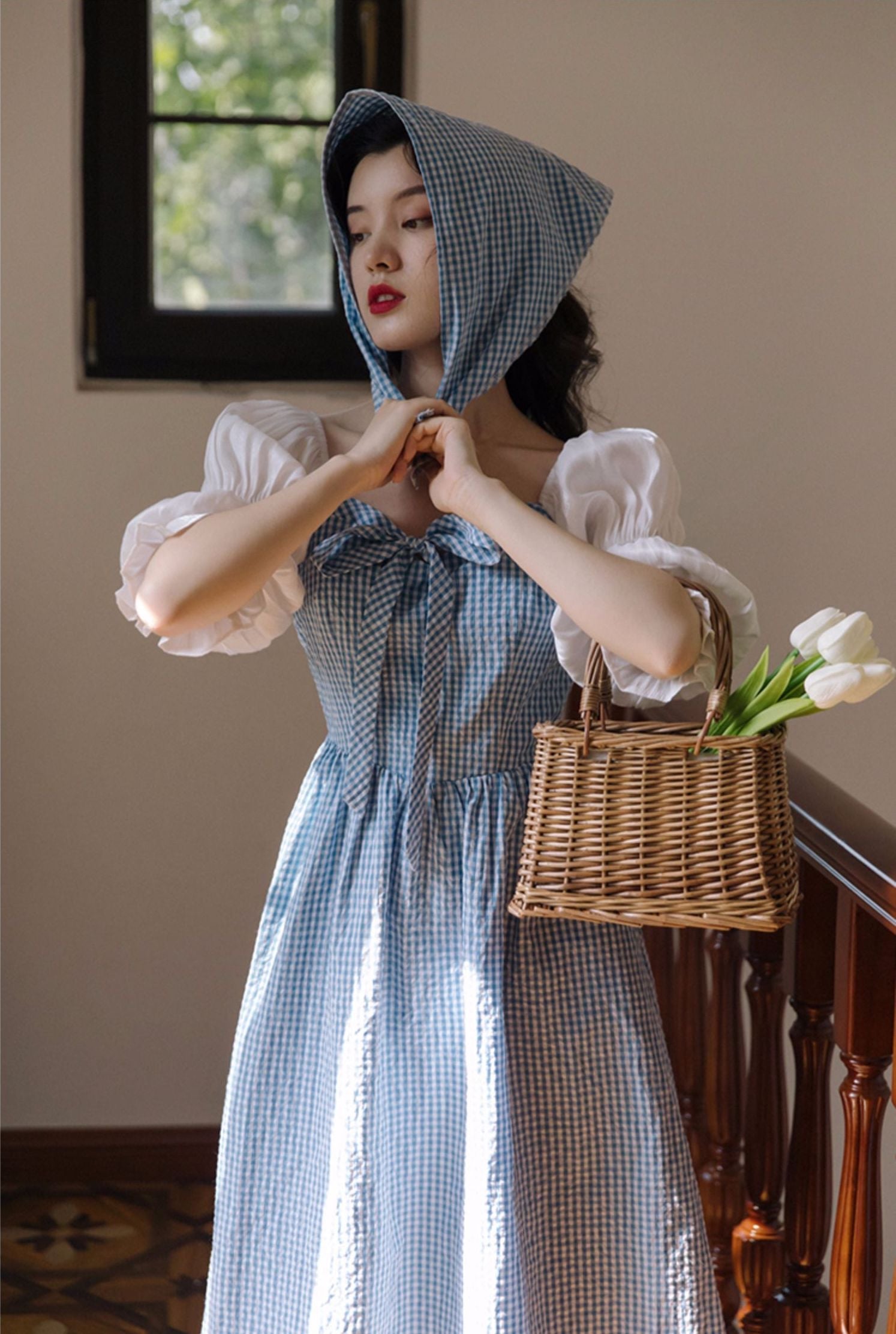 Garden Gingham Midi Dress Maxct