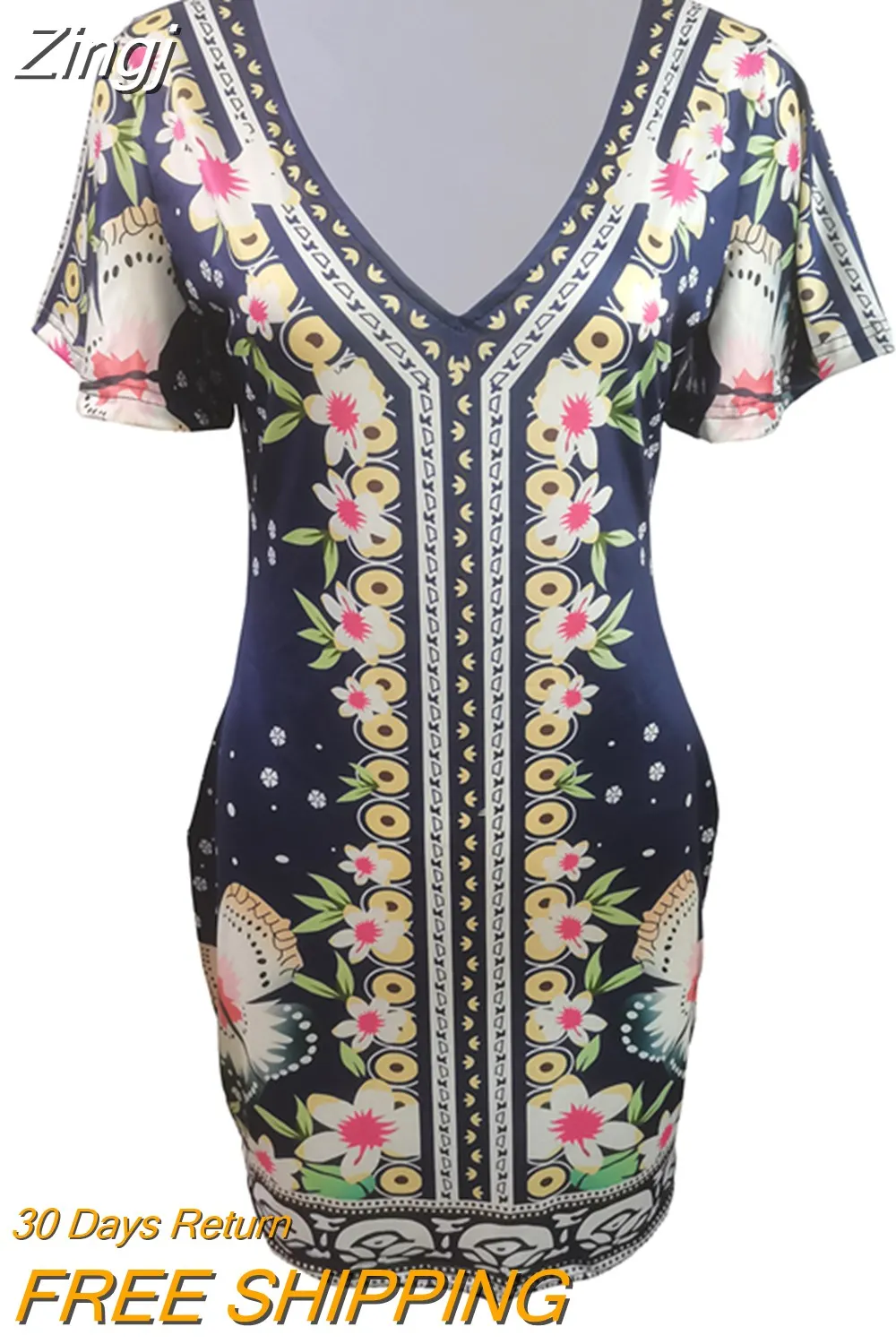 Maxct Women Elegant Dress Vintage Floral Print Ruffles Bodycon Dress for Party Cocktails Casual Mini Dress Vacation Dress