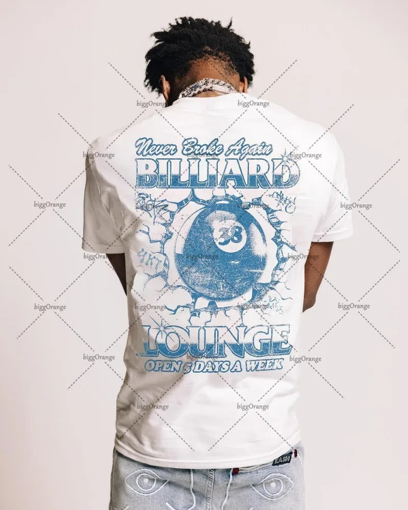 Maxct European and American trendy brand new clothing printed oversized T-shirt men Y2K high street hip-hop loose casual short-sleeved