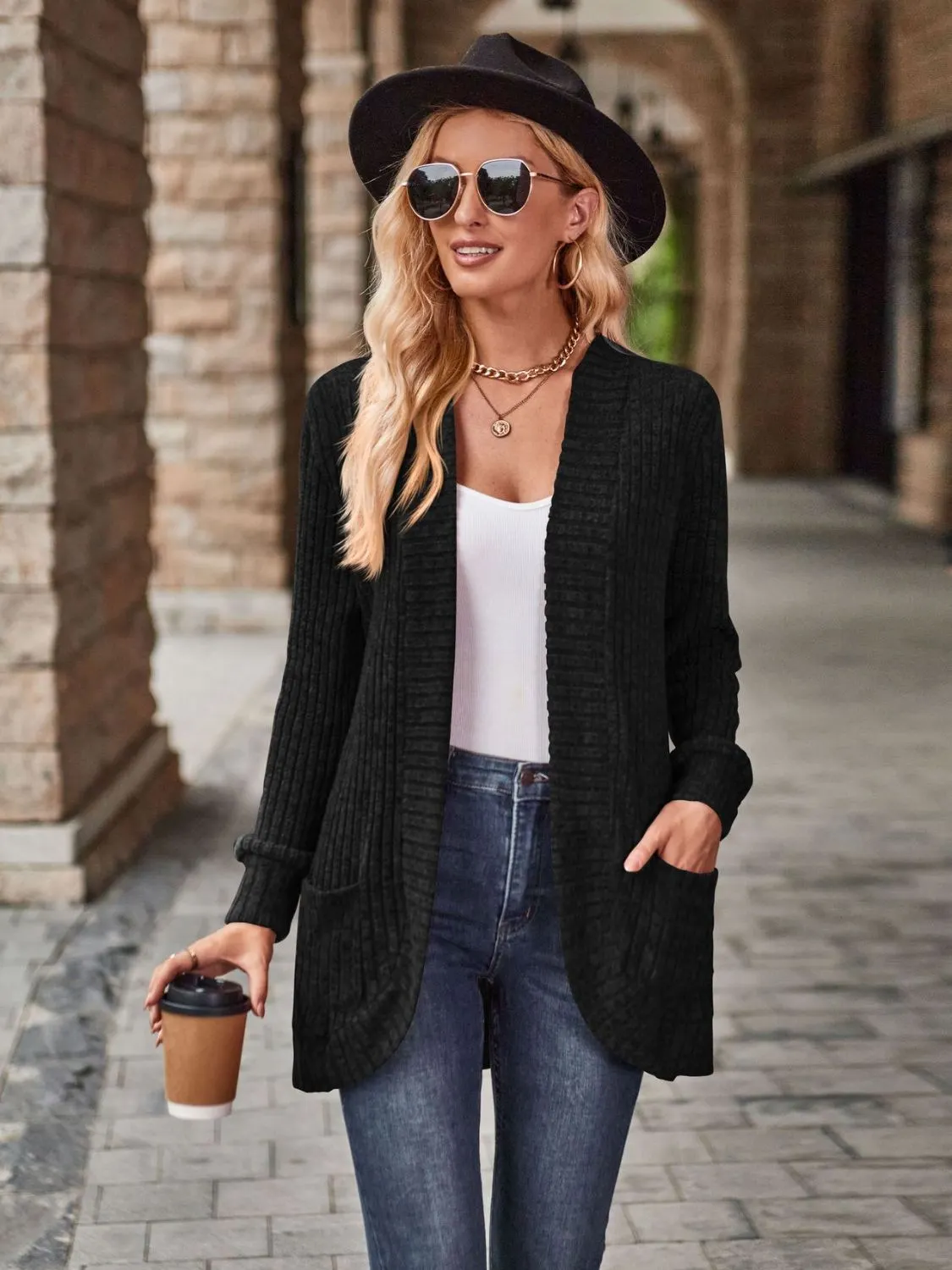 Maxct &Open Front Cardigan with Pockets