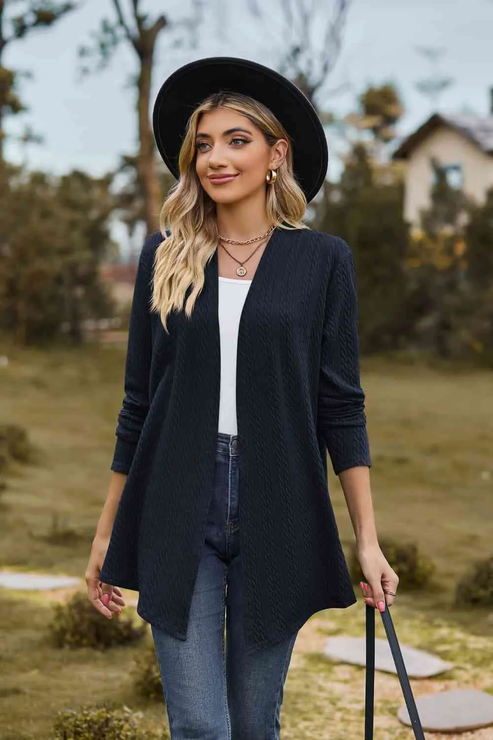 Maxct &Open Front Long Sleeve Cardigan