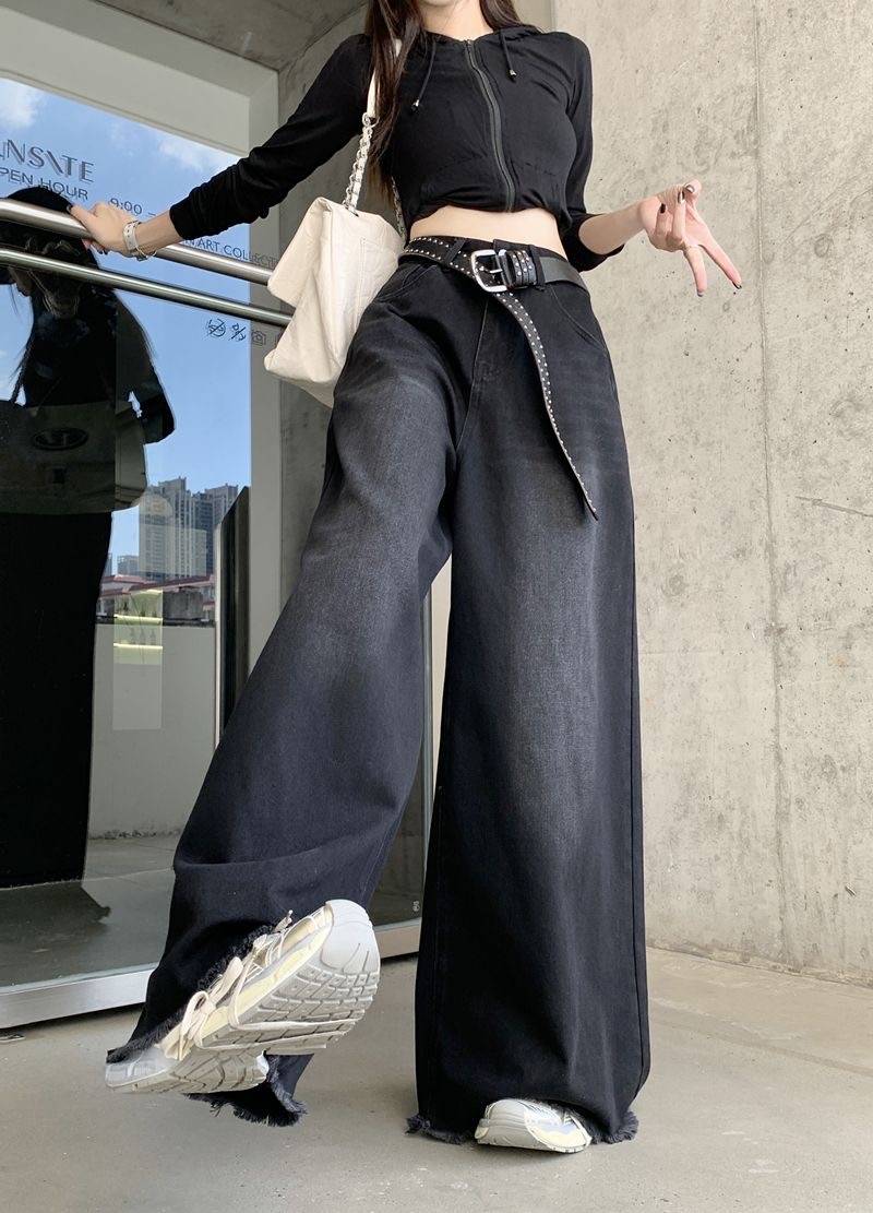 Fried Straight Wide-Leg Denim Pants: Hot Girl Baggy Jeans for Y2K Street Vintage Women - true deals club