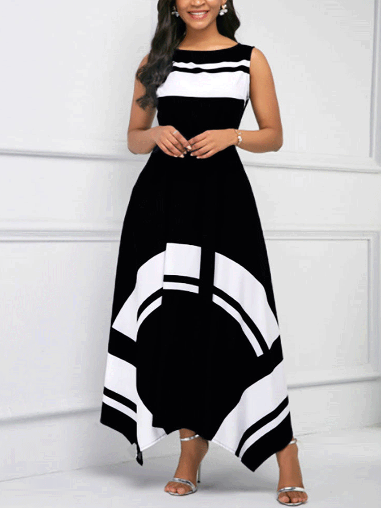 Hem Sleeveless Maxi Dress Maxct