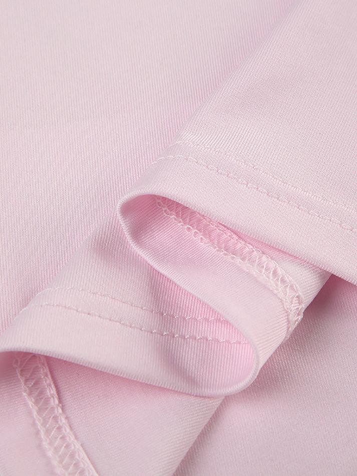 Maxct Cute Bowknot Decor Hollow Out Shirts
