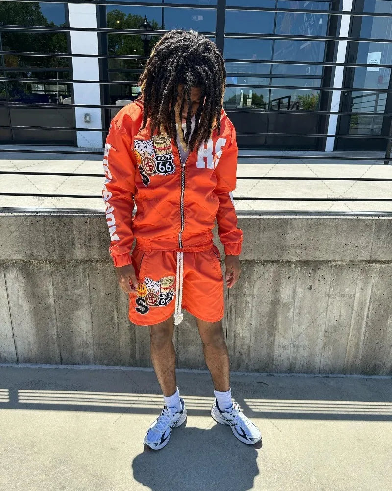 Maxct American High Street Fashion Retro Letter Printed Zipper Sweatshirt Women Y2k Hip Hop Rock Loose Versatile Oversized Hoodie Men