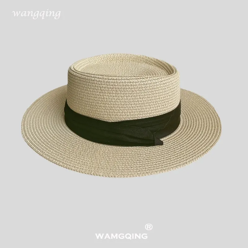 Maxct Internet Celebrity Ins Travel Wide Brim Flat Top Japanese Style Straw Hat