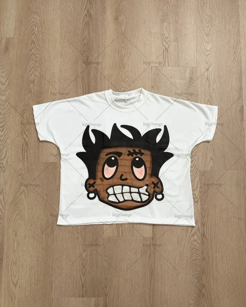 Maxct Summer New Style European and American Oversized Short-sleeved Fashion Popular Anime Printed T-shirt Fashion Casual Loose Top
